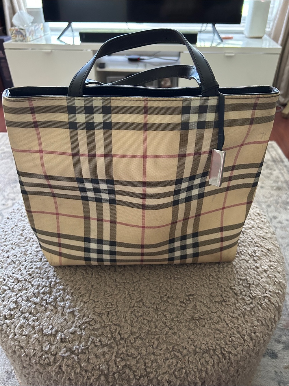 Vintage Burberry Nova Check small tote - as is *flaw